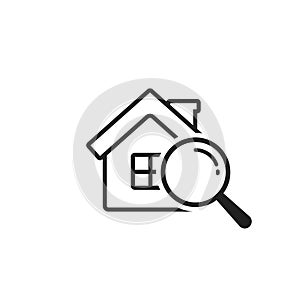 Search house icon, vector simple illustration on white