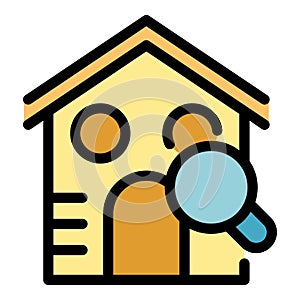 Search house sale icon color outline vector