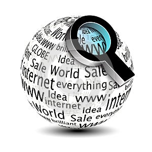 Search icon - globe with magnifier