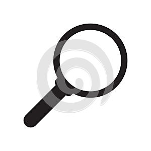 Search icon. Magnifying glass icon, vector magnifier or loupe sign.