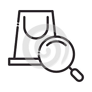 Search icon, online shopping bag commerce thin line icon