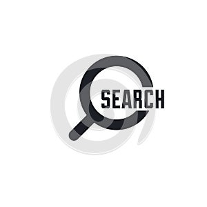 Search icon vector. Found find concept. Magnifying glass Sign isolated on white background. Flat design style for web