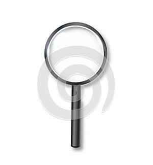 Search icon vector. Magnifying Glass Isolated On White Background, With Gradient Mesh.Realistic Magnifying glass with