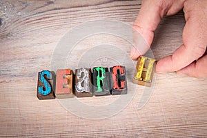 SEARCH. Internet, science, health and service concept