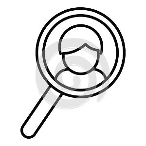 Search job candidate icon outline vector. Find folder career