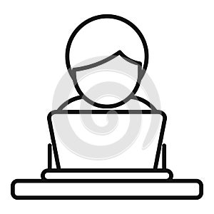 Search job on laptop icon outline vector. Career person