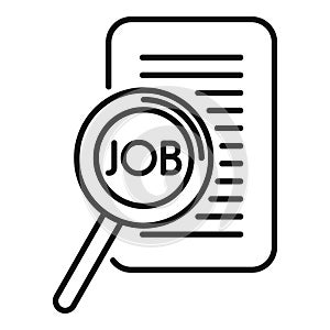 Search job magnifier icon outline vector. Business career