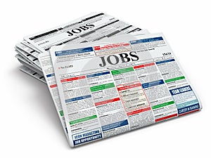 Search job. Newspapers with advertisments.