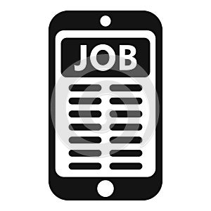 Search job online phone icon simple vector. Find folder career