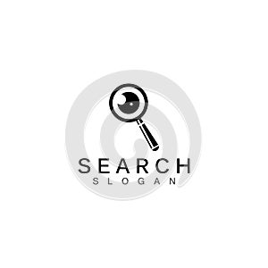 Search Logo With Magnifying Glass And Eye Symbol.