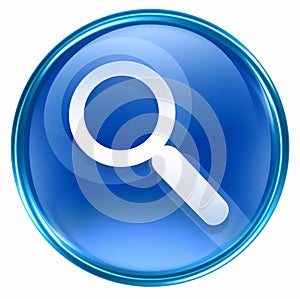 Search and magnifier icon blue