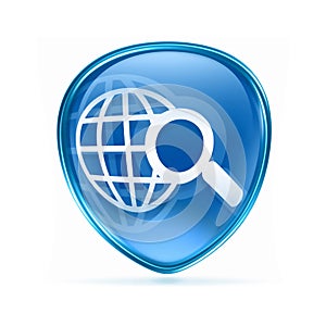 search and magnifier icon blue.