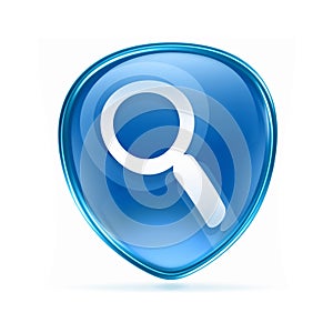 search and magnifier icon blue.