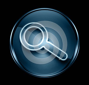 Search and magnifier icon dark blue