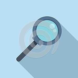 Search magnifier icon flat vector. Lab research
