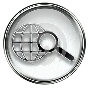 Search and magnifier icon grey