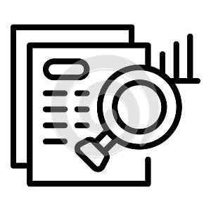 Search magnifier icon outline vector. Study case