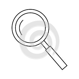 Search magnifier icon vector. Magnifying glass sign. Zoom pictogram