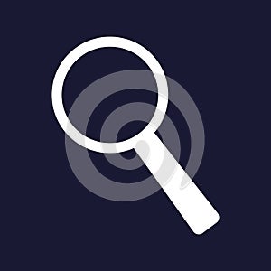 Search and magnify icon. magnifier or loupe sign. White vector