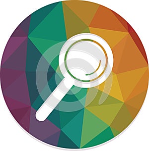 Search magnifying glass isolated round web button vector.