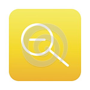 Search magnifying glass with minus block gradient style icon