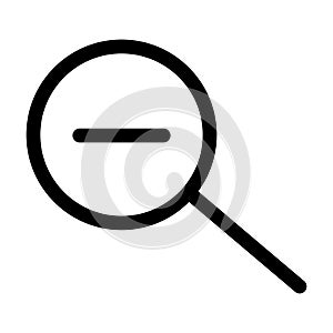 Search magnifying glass with minus line style icon