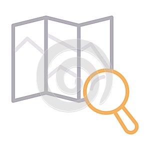 Search map thin color line vector icon