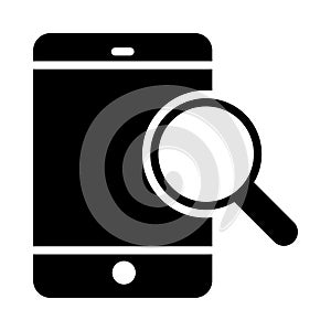 Search mobile glyph flat vector icon