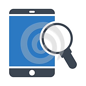 Search mobile glyph color vector icon