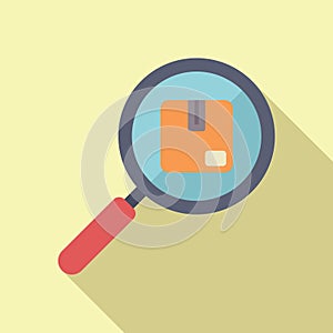 Search online parcel icon flat vector. Confirm logistics