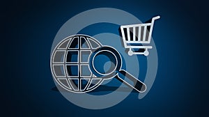 Search online stores 3d illustration