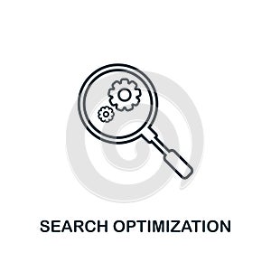 Search Optimization outline icon. Simple element illustration. Search Optimization concept sign design from seo collection. Perfec