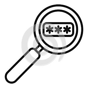 Search password icon outline vector. Data cipher