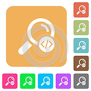 Search programming code rounded square flat icons