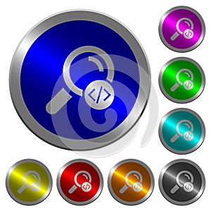 Search programming code luminous coin-like round color buttons