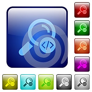 Search programming code color square buttons
