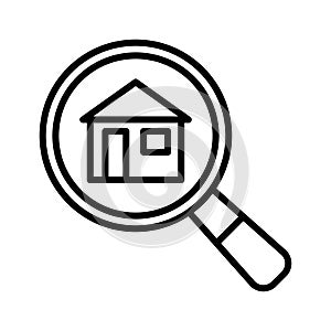 Search real estate icon. Find real estate. Find property, house search