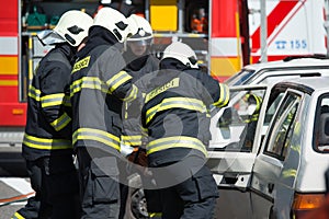 Search and rescue operation during car crash