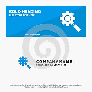 Search, Research, Gear, Setting SOlid Icon Website Banner and Business Logo Template