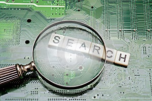 Search results from search engine query, searching the internet