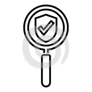 Search secured data icon outline vector. Privacy policy