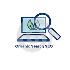 Search and SEO Web Header Hero Image Banner with organic growth, search, and locality ideas icon set photo