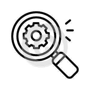Search Settings vector outline Icon Design illustration. Cloud computing Symbol on White background EPS 10 File