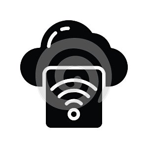 Search Settings vector solid Icon Design illustration. Cloud computing Symbol on White background EPS 10 File