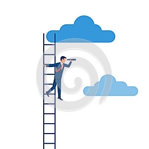 Search solution. Look forward. Vision business concept. Seeing future.