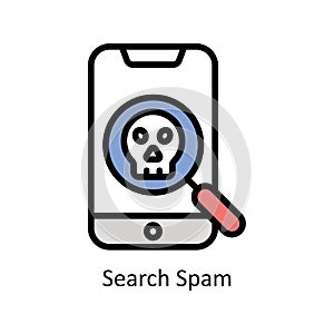 Search Spam vector Filled outline icon style illustration. EPS 10 File