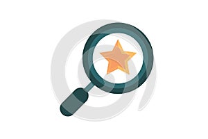 Search Star Rating Isolated Vector Illustration
