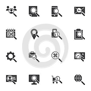 Search system vector icons set