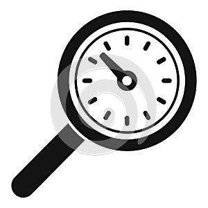Search time duration icon simple vector. Fixed event photo