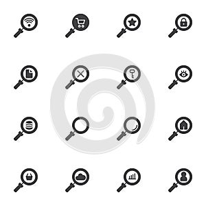 Search vector icons set